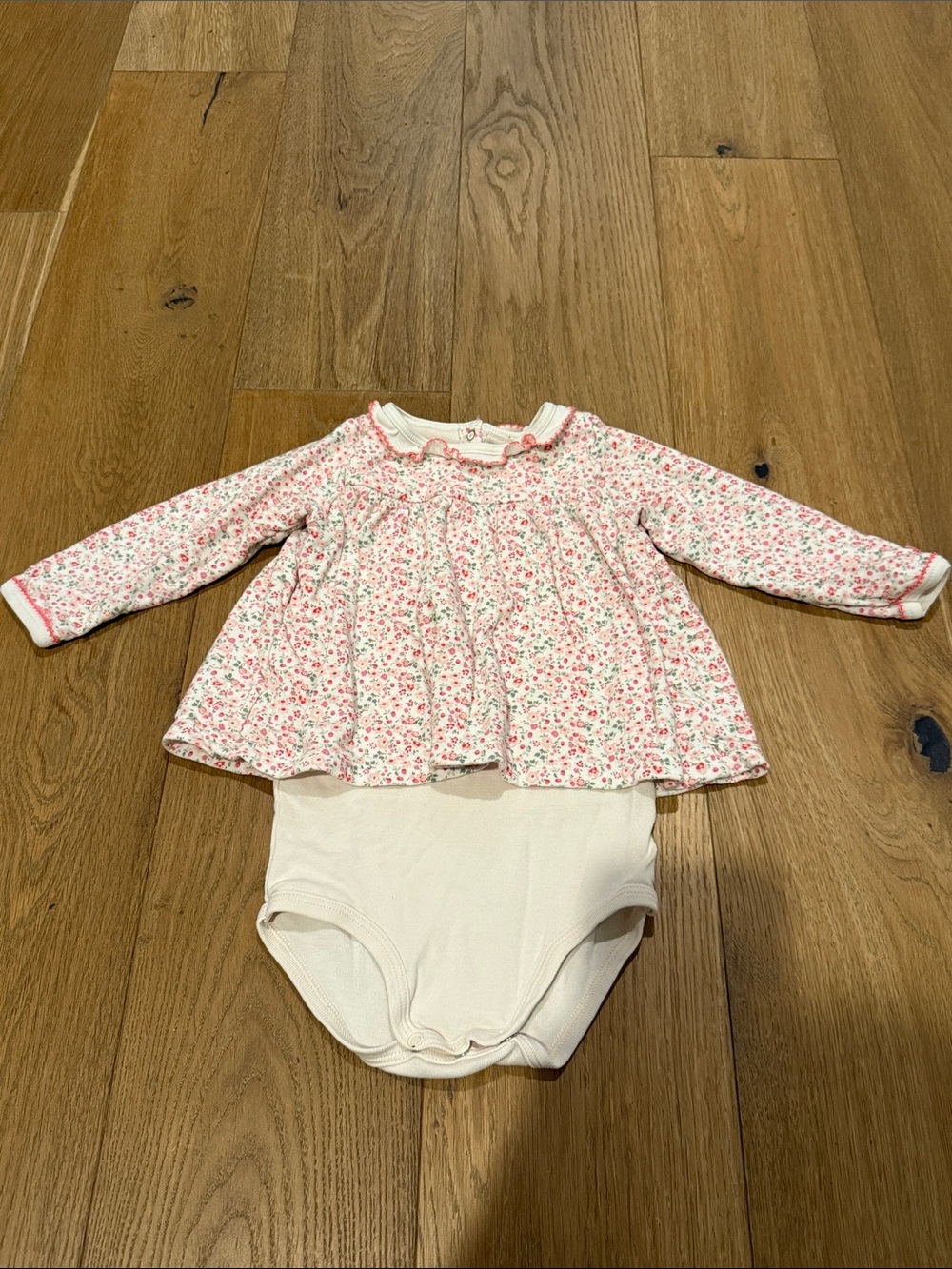 Petit Bateau Floral Onesie - 18 months